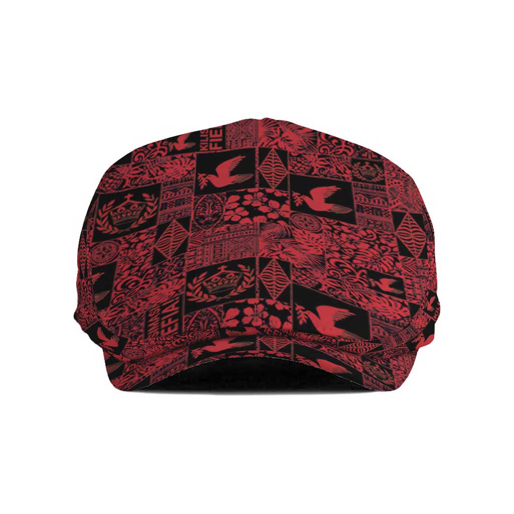 Black Tonga Kilisimasi Fiefia Jeff Hat Pacific Patchwork Xmas Vibes - Polynesian Pride