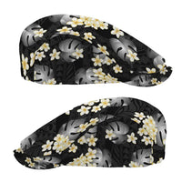 Black Tropical Hawaii Jeff Hat Seamless Monstera Plumeria Hawaiian Pattern - Polynesian Pride