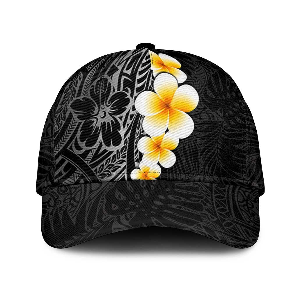 Black Tropical Plumeria With Galaxy Polynesian Art Classic Cap LT14