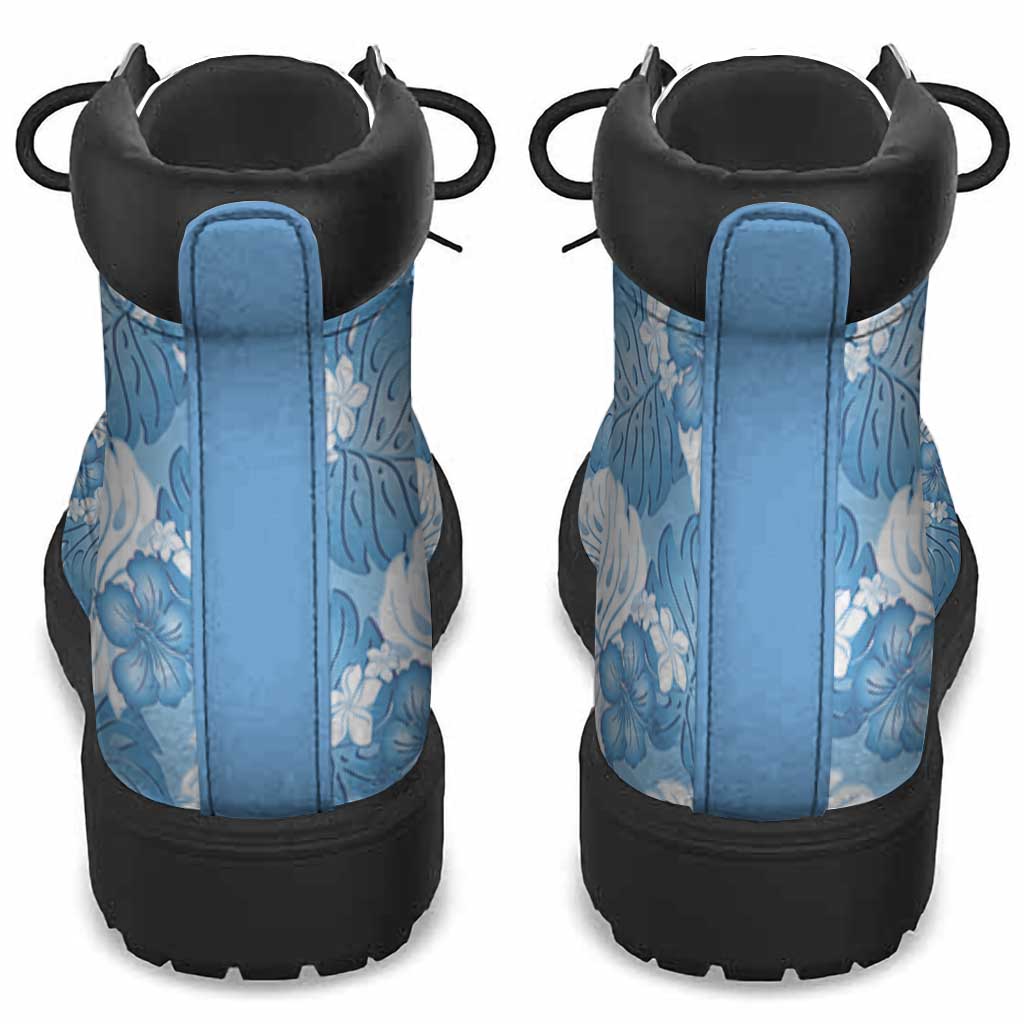 Blue Aloha Hawaii All Season Boots Monstera Hibiscus Plumeria Seamless Vibes - Polynesian Pride