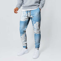 Blue Aloha Hawaii Jogger Pants Monstera Hibiscus Plumeria Seamless Vibes - Polynesian Pride