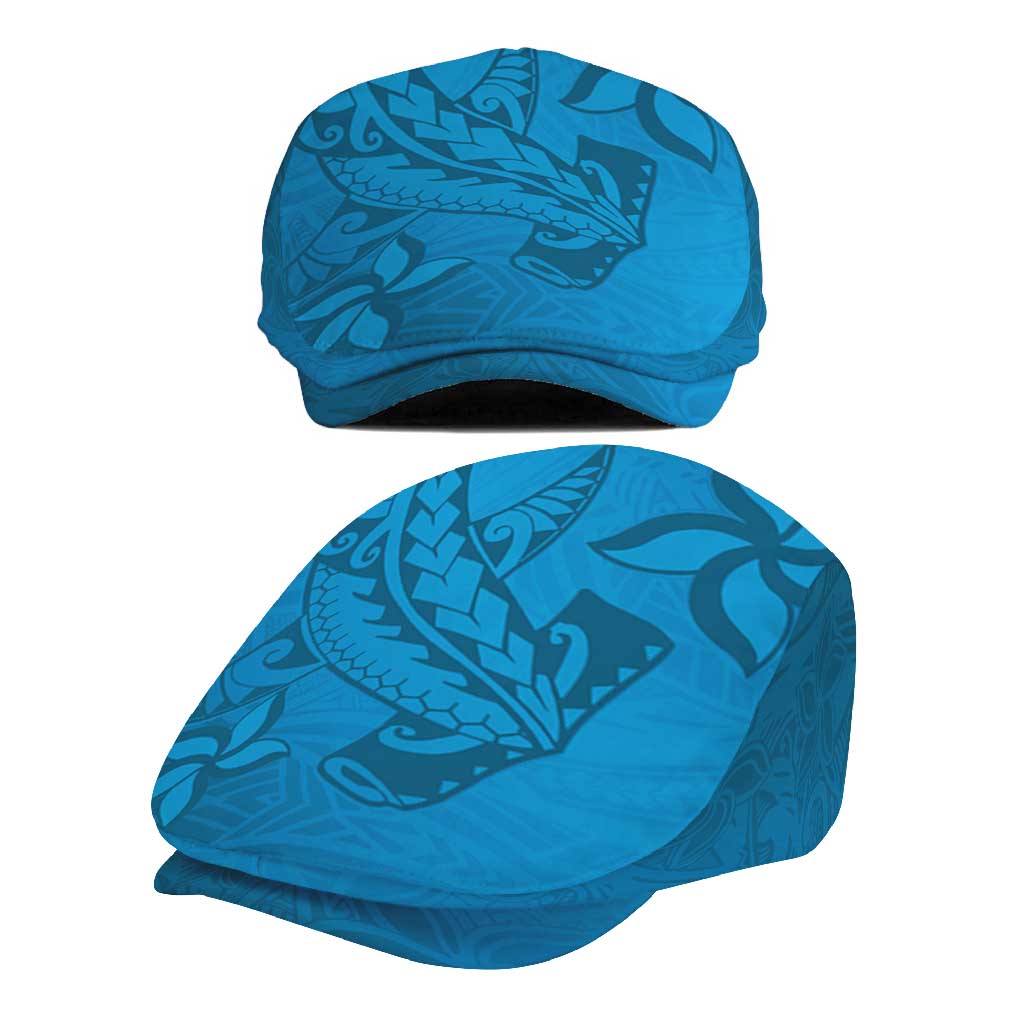 Blue Gradient Polynesia Jeff Hat Hawaiian Tribal Hammerhead Shark Tattoo - Polynesian Pride