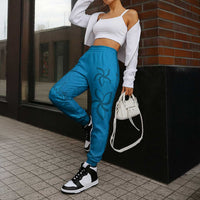 Blue Gradient Polynesia Jogger Pants Hawaiian Tribal Hammerhead Shark Tattoo - Polynesian Pride