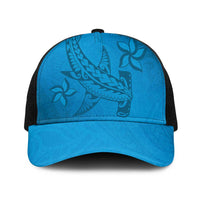 Blue Gradient Polynesia Mesh Trucker Cap Hawaiian Tribal Hammerhead Shark Tattoo - Polynesian Pride