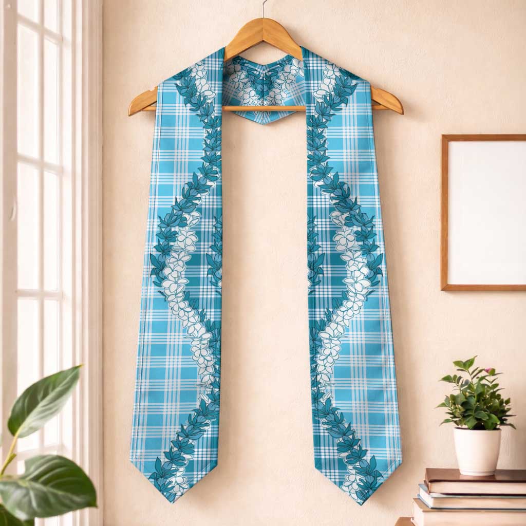 Blue Hawaii Palaka Graduation Stole Hawaiian Honohono Lei