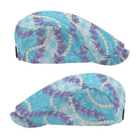 Blue Hawaii Palaka Honohono Pikake Jeff Hat Hawaiian Orchid Lei Polynesian Pattern LT14 - Polynesian Pride