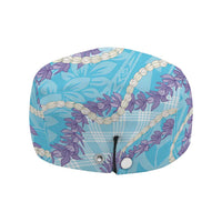 Blue Hawaii Palaka Honohono Pikake Jeff Hat Hawaiian Orchid Lei Polynesian Pattern LT14 - Polynesian Pride