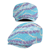 Blue Hawaii Palaka Honohono Pikake Jeff Hat Hawaiian Orchid Lei Polynesian Pattern LT14 - Polynesian Pride