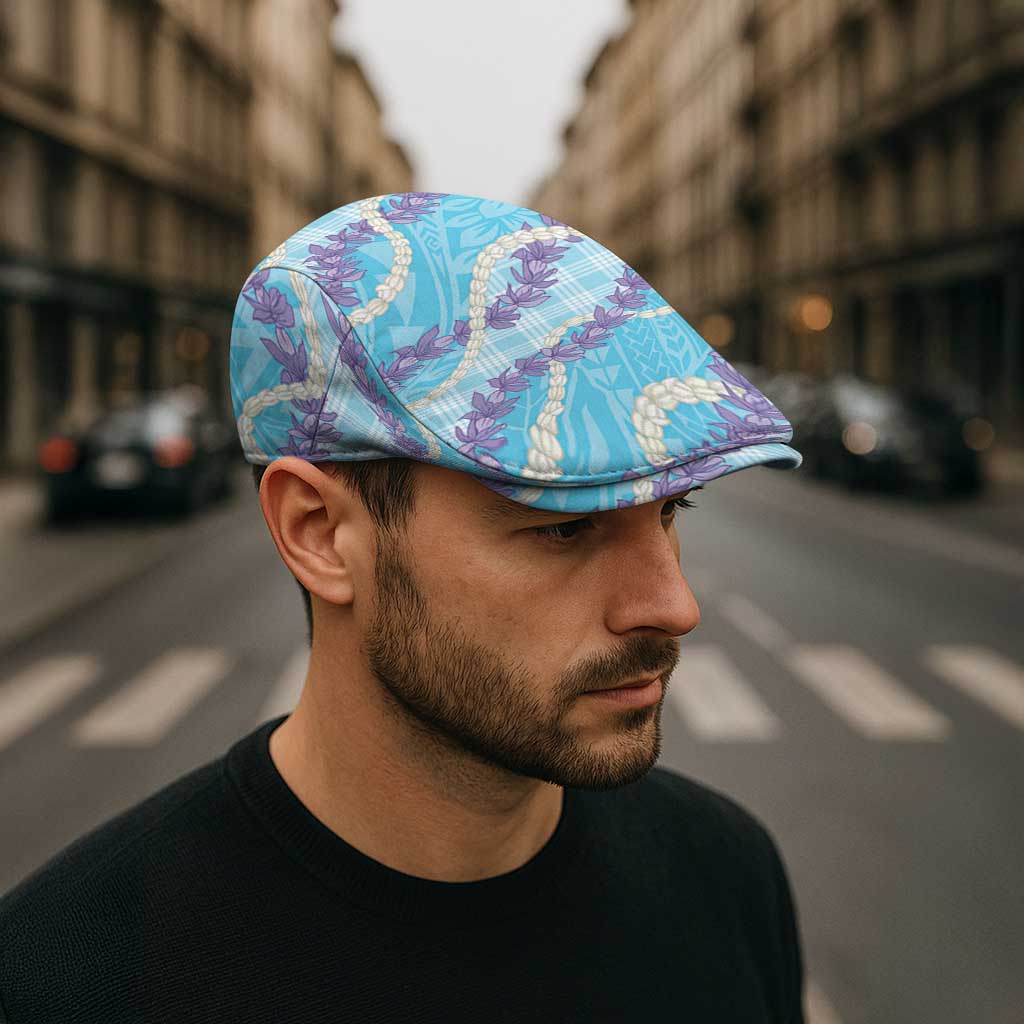 Blue Hawaii Palaka Honohono Pikake Jeff Hat Hawaiian Orchid Lei Polynesian Pattern LT14 - Polynesian Pride