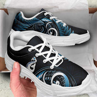 Blue New Zealand Chunky Sneakers Aotearoa Silver Fern With Manaia Maori Unique LT14 - Polynesian Pride