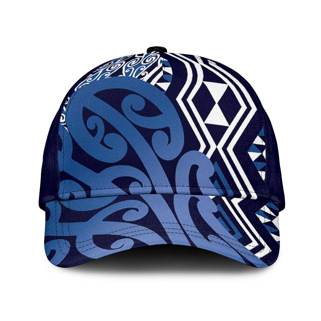 Blue New Zealand Classic Cap Aotearoa Kowhaiwhai Mix Taniko Art LT14