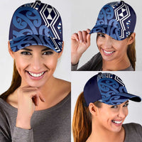 Blue New Zealand Classic Cap Aotearoa Kowhaiwhai Mix Taniko Art LT14