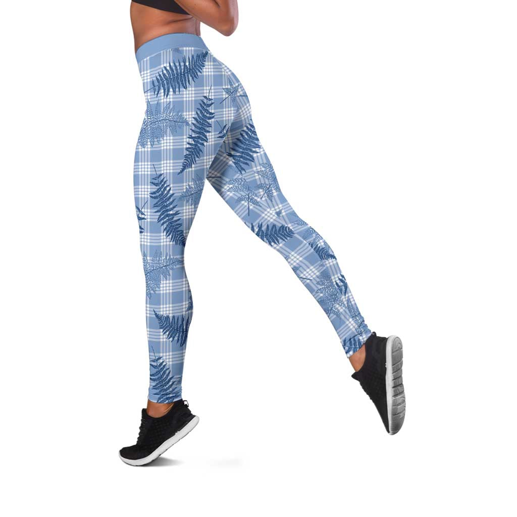 Blue Palaka Hawaii Palapalai Leggings Hawaiian Fern