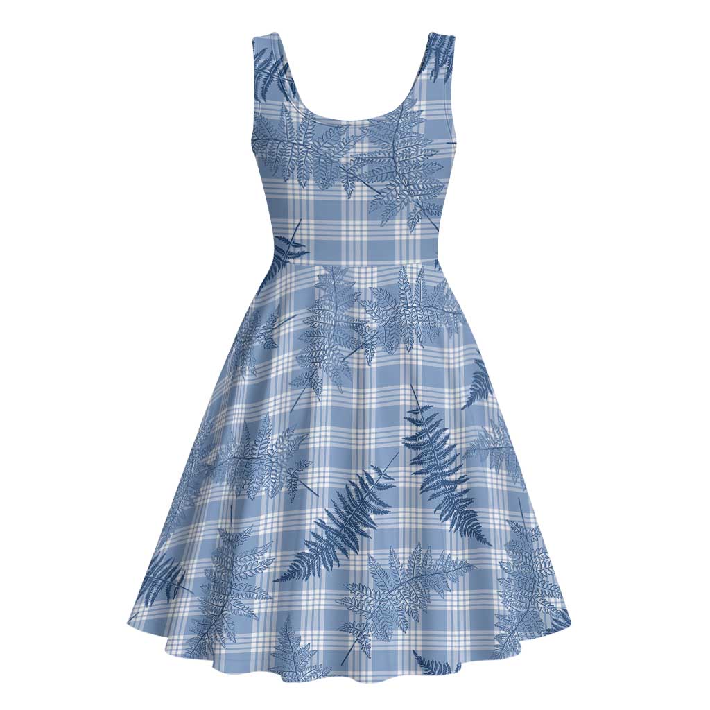 Blue Palaka Hawaii Palapalai Midi Dress Hawaiian Fern LT14 - Polynesian Pride