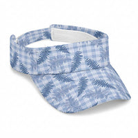 Blue Palaka Hawaii Palapalai Sun Visor Cap Hawaiian Fern LT14 Universal Fit Blue - Polynesian Pride