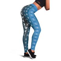 Blue Samoa Malu Tattoo Inspired Leggings