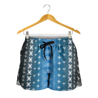 Blue Samoa Malu Tattoo Inspired Shorts for Women