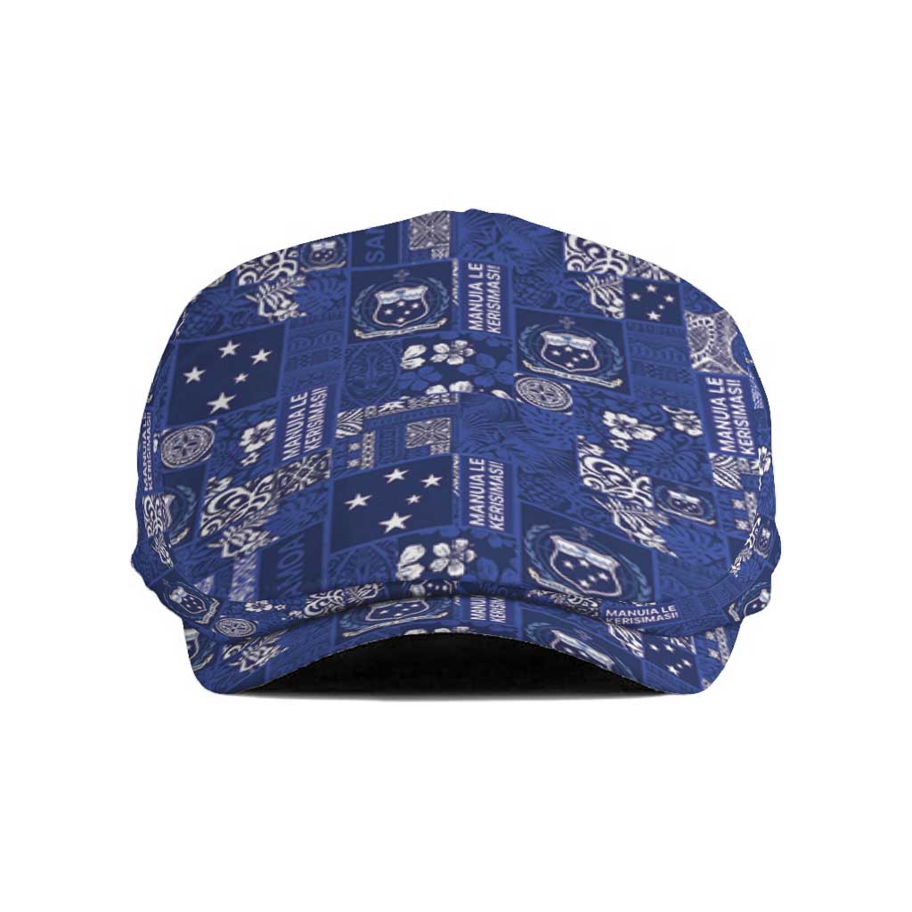 Blue Samoa Manuia Le Kerisimasi Jeff Hat Pacific Patchwork Xmas Vibes - Polynesian Pride