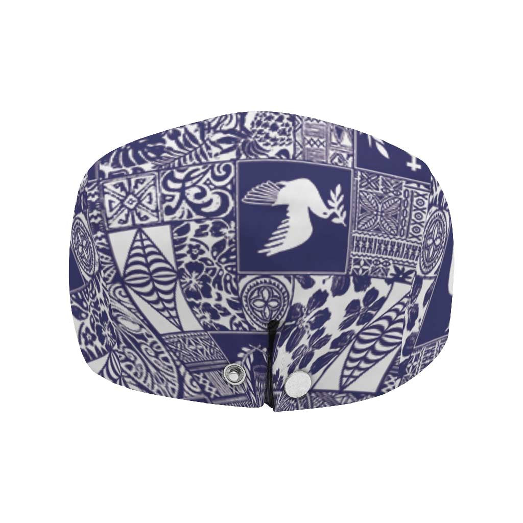 Blue Tonga Kilisimasi Fiefia Jeff Hat Pacific Patchwork Xmas Vibes - Polynesian Pride