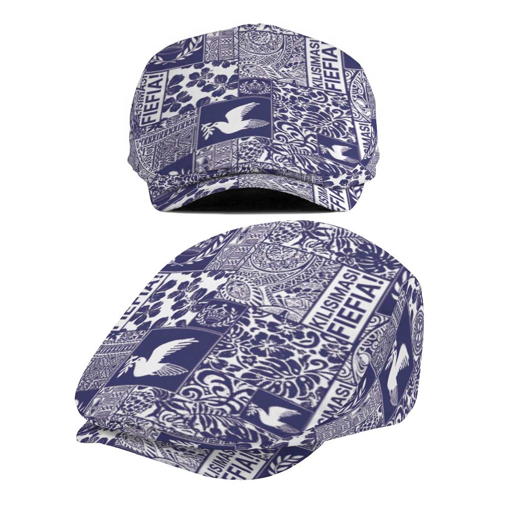 Blue Tonga Kilisimasi Fiefia Jeff Hat Pacific Patchwork Xmas Vibes - Polynesian Pride