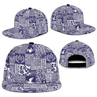 Blue Tonga Kilisimasi Fiefia Snapback Cap Pacific Patchwork Xmas Vibes - Polynesian Pride
