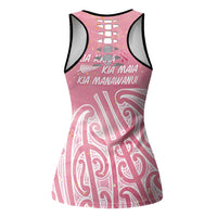 Breast Cancer Awareness Maori Hollow Tank Top Kia Kaha Kia Maia Kia Manawanui - Polynesian Pride