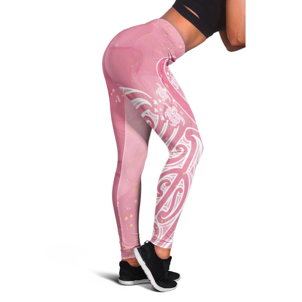 Breast Cancer Awareness Maori Leggings Kia Kaha Kia Maia Kia Manawanui - Polynesian Pride