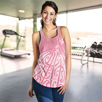 Breast Cancer Awareness Maori Women Racerback Tank Kia Kaha Kia Maia Kia Manawanui - Polynesian Pride