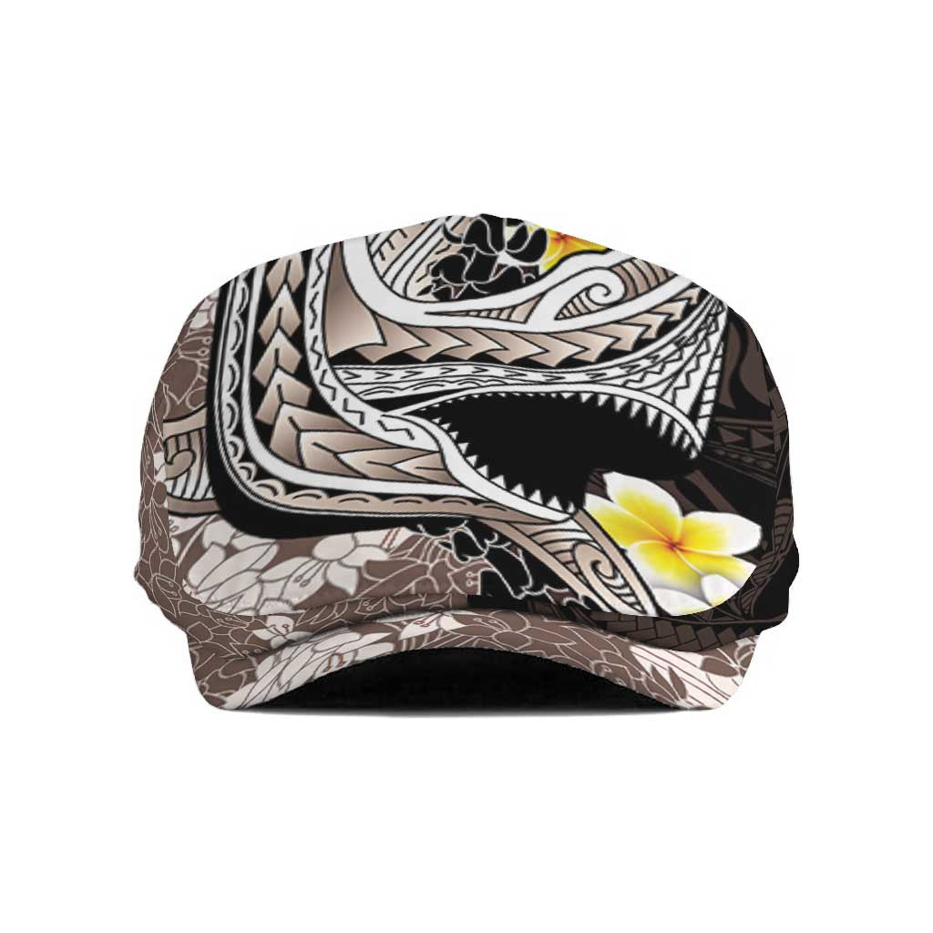 Brown and Black Hawaii Shark Tattoo Jeff Hat Puakenikeni Lei Plumeria Polynesian Pattern - Polynesian Pride