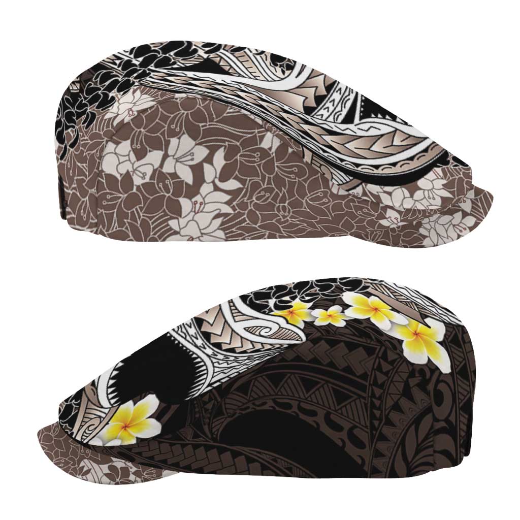 Brown and Black Hawaii Shark Tattoo Jeff Hat Puakenikeni Lei Plumeria Polynesian Pattern - Polynesian Pride