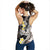 Brown and Black Hawaii Shark Tattoo Women Racerback Tank Puakenikeni Lei Plumeria Polynesian Pattern - Polynesian Pride