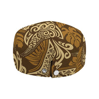 Brown Gold Monstera Jeff Hat Polynesian Tribal Pattern LT01 - Polynesian Pride