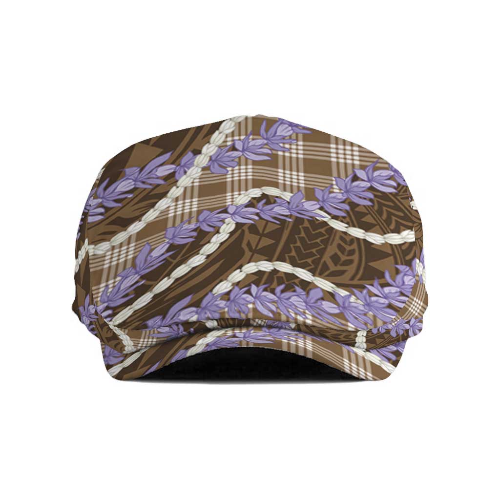 Brown Hawaii Palaka Honohono Pikake Jeff Hat Hawaiian Orchid Lei Polynesian Pattern LT14 Brown - Polynesian Pride