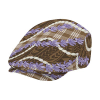 Brown Hawaii Palaka Honohono Pikake Jeff Hat Hawaiian Orchid Lei Polynesian Pattern LT14 - Polynesian Pride