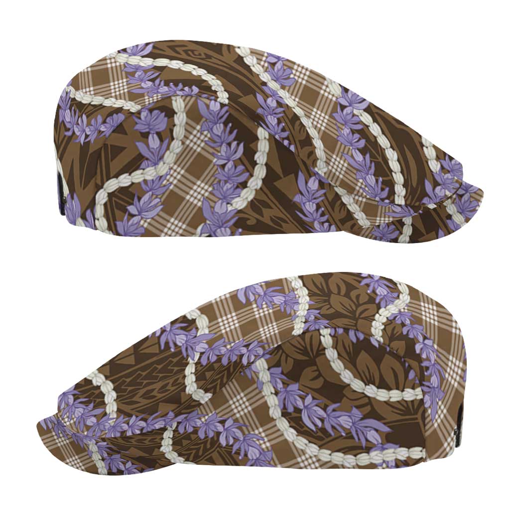 Brown Hawaii Palaka Honohono Pikake Jeff Hat Hawaiian Orchid Lei Polynesian Pattern LT14 - Polynesian Pride