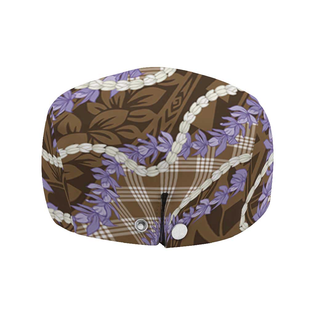Brown Hawaii Palaka Honohono Pikake Jeff Hat Hawaiian Orchid Lei Polynesian Pattern LT14 - Polynesian Pride