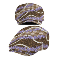 Brown Hawaii Palaka Honohono Pikake Jeff Hat Hawaiian Orchid Lei Polynesian Pattern LT14 - Polynesian Pride