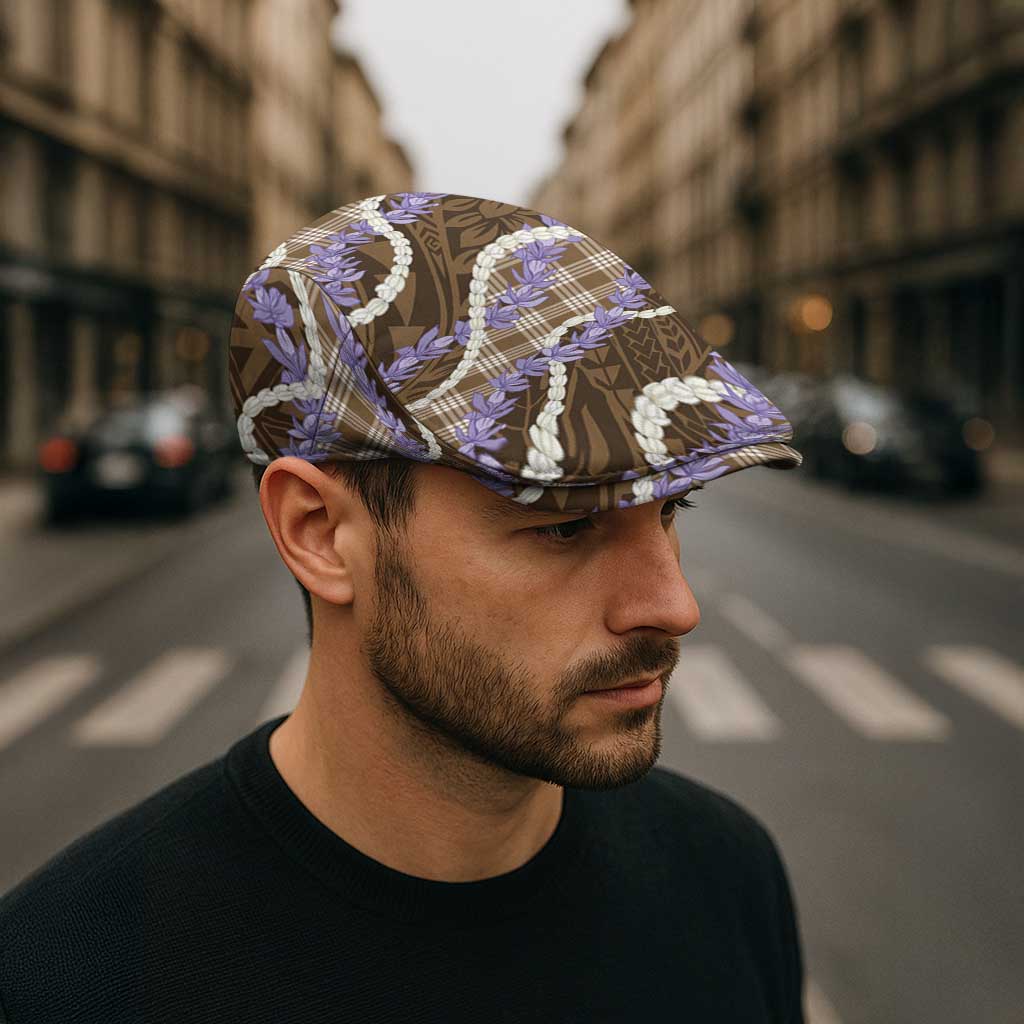 Brown Hawaii Palaka Honohono Pikake Jeff Hat Hawaiian Orchid Lei Polynesian Pattern LT14 - Polynesian Pride