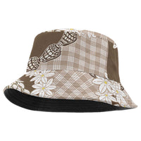 Brown Hawaii Tiare and Shell Lei Bucket Hat Hawaiian Palaka Luxury Vibes LT14 One Size Brown - Polynesian Pride