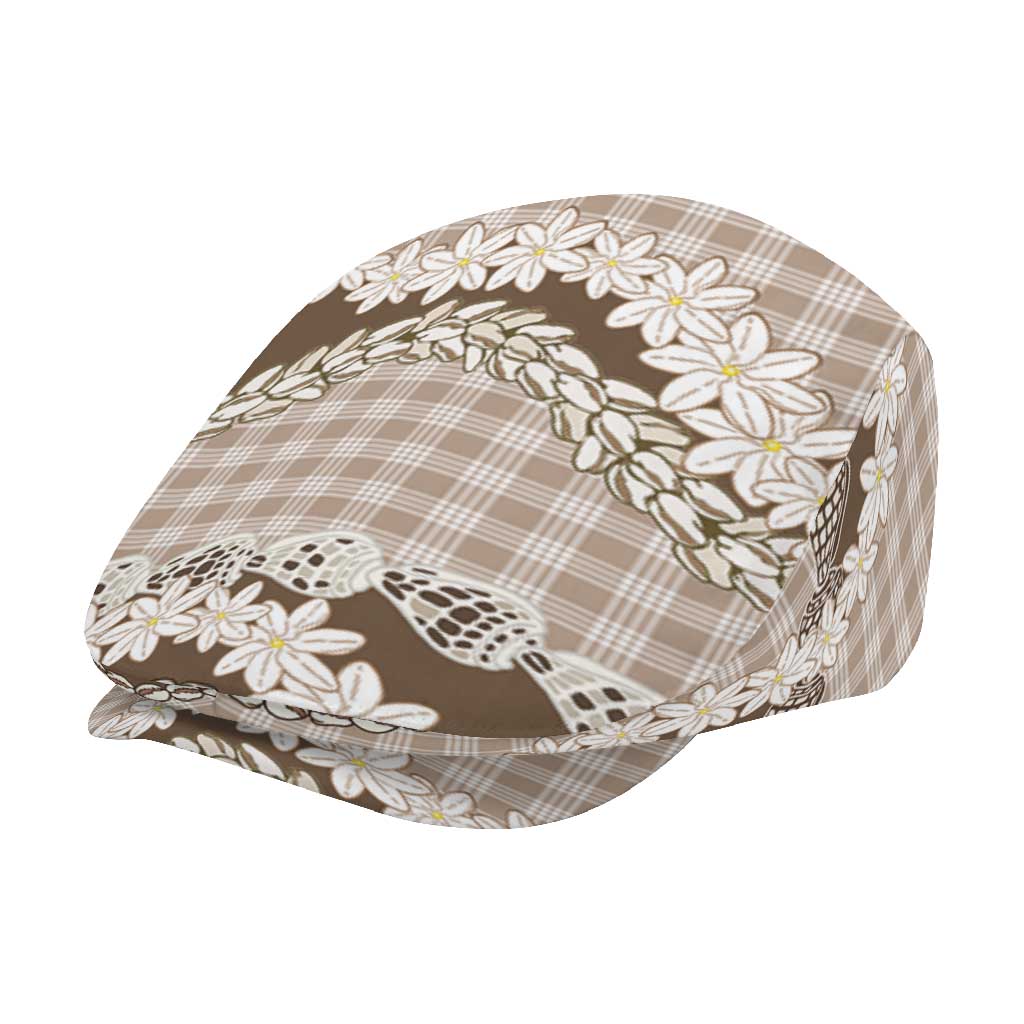 Brown Hawaii Tiare and Shell Lei Jeff Hat Hawaiian Palaka Luxury Vibes LT14 - Polynesian Pride