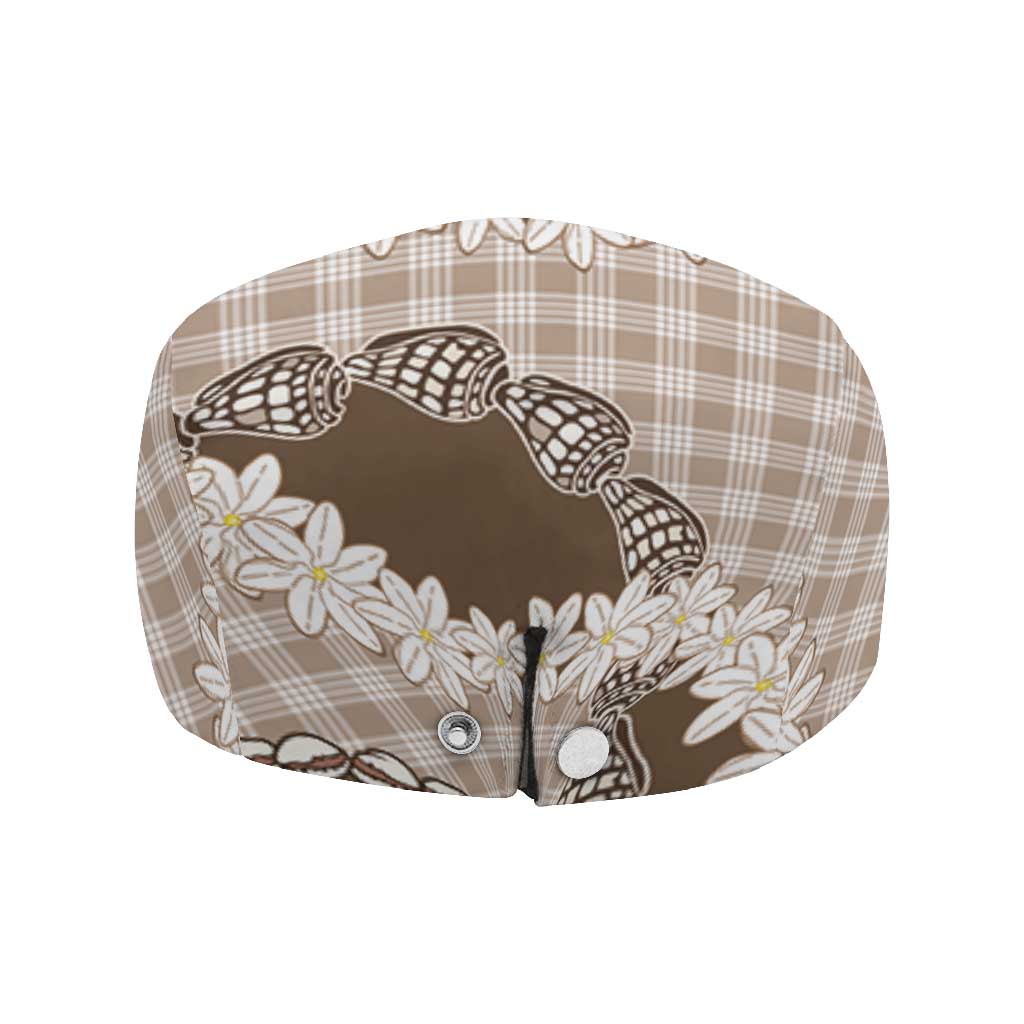Brown Hawaii Tiare and Shell Lei Jeff Hat Hawaiian Palaka Luxury Vibes LT14 - Polynesian Pride