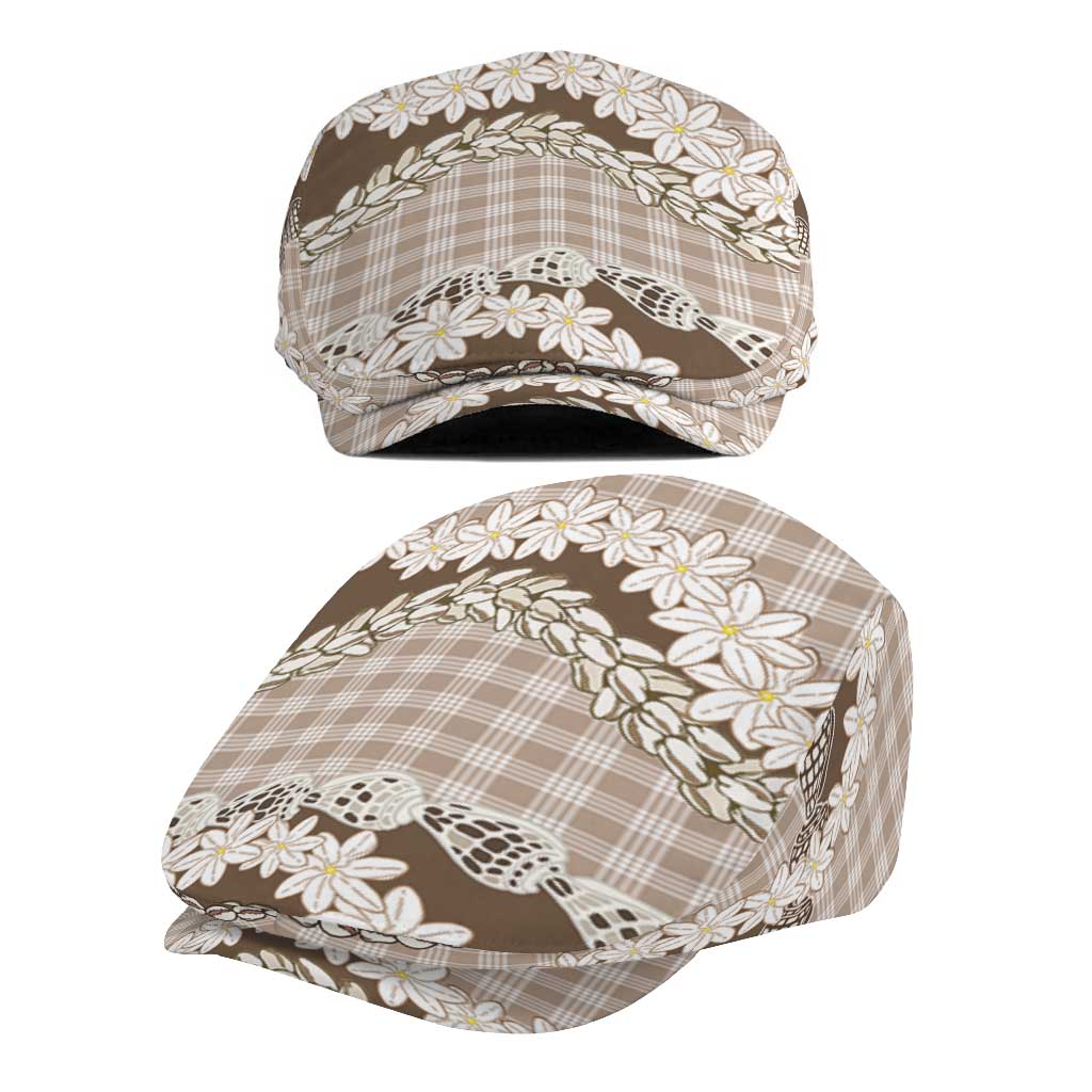 Brown Hawaii Tiare and Shell Lei Jeff Hat Hawaiian Palaka Luxury Vibes LT14 - Polynesian Pride