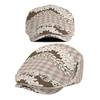 Brown Hawaii Tiare and Shell Lei Jeff Hat Hawaiian Palaka Luxury Vibes LT14 - Polynesian Pride