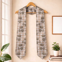 Brown Palaka Hawaii Graduation Stole Hawaiian Lehua Blossoms