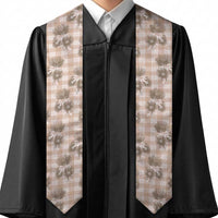 Brown Palaka Hawaii Graduation Stole Hawaiian Lehua Blossoms