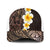 Brown Polynesia Mesh Trucker Cap Plumeria Tropical Leaves With Galaxy Polynesian Art - Polynesian Pride