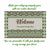 A custom doormat featuring a green Fijian Tribal Tapa pattern with a personalized family name at the center