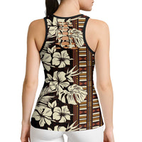 Bula Fiji Masi Hollow Tank Top Tapa Tropical Hibiscus Half Stylized - Polynesian Pride