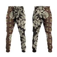Bula Fiji Masi Jogger Pants Tapa Tropical Hibiscus Half Stylized - Polynesian Pride