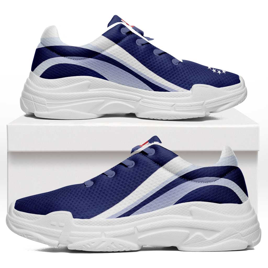 Cook Islands Chunky Sneakers Flag-Inspired Curve Style